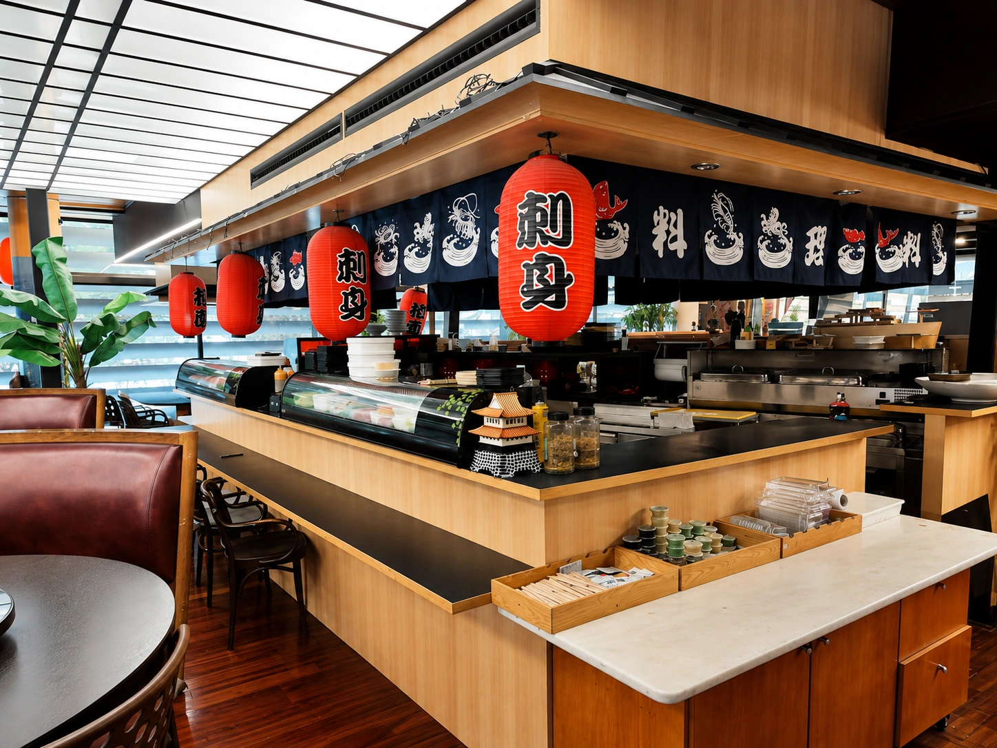 Sushi counter at Sakura Parque das Nações